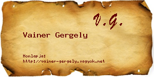 Vainer Gergely névjegykártya